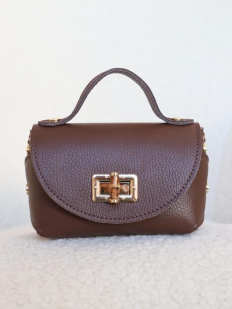 BOLSO BAMBÚ PIEL CHOCOLATE