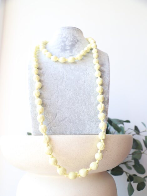 COLLAR BALL TELA ROSA AMARILLO