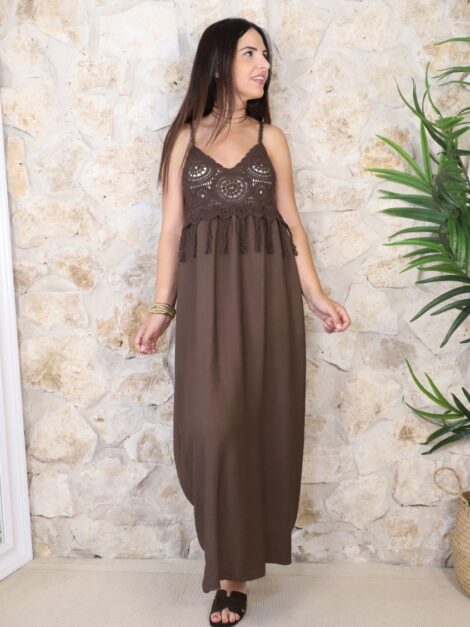VESTIDO CROCHET CHOCOLATE