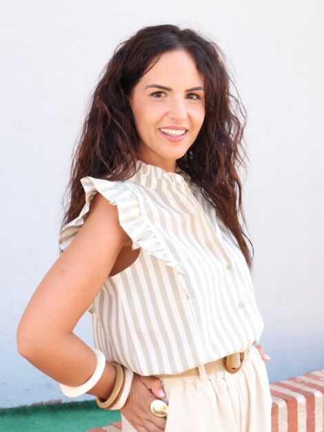 BLUSA ALIA RAYAS VERDE AGUA/BEIGE