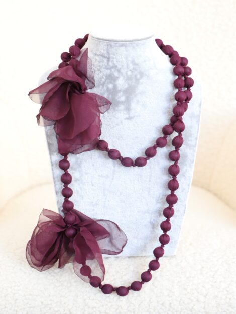 COLLAR BALL FLOR BERENJENA
