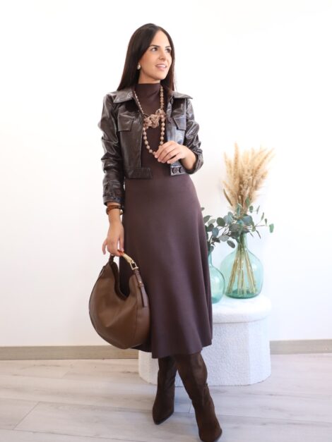 VESTIDO BRUMA PUNTO CHOCOLATE