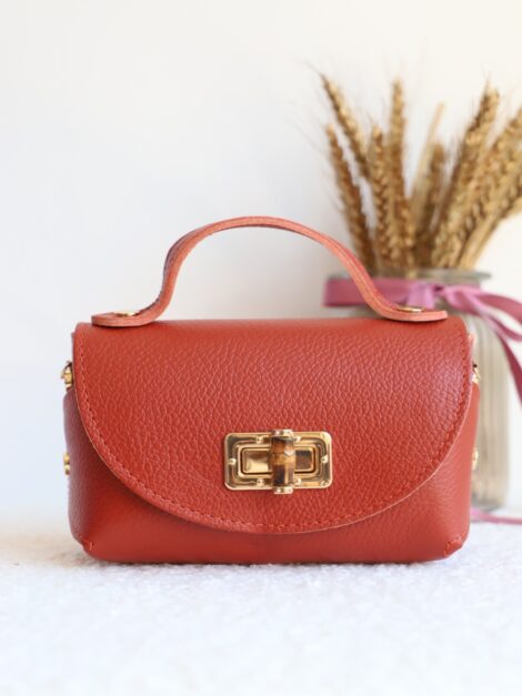 BOLSO BAMBÚ PIEL TERRACOTA