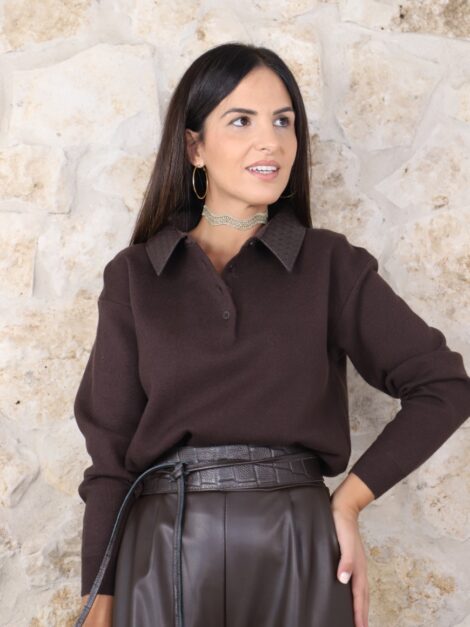 JERSEY TRENZADO CHOCOLATE