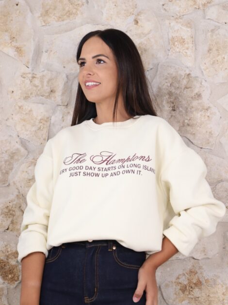 SUDADERA ISLAND CREMA
