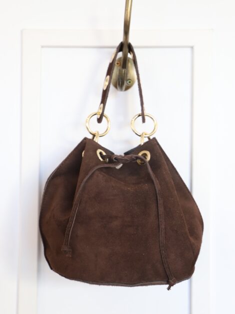 BOLSO BOMBONERA SERRAJE CHOCOLATE